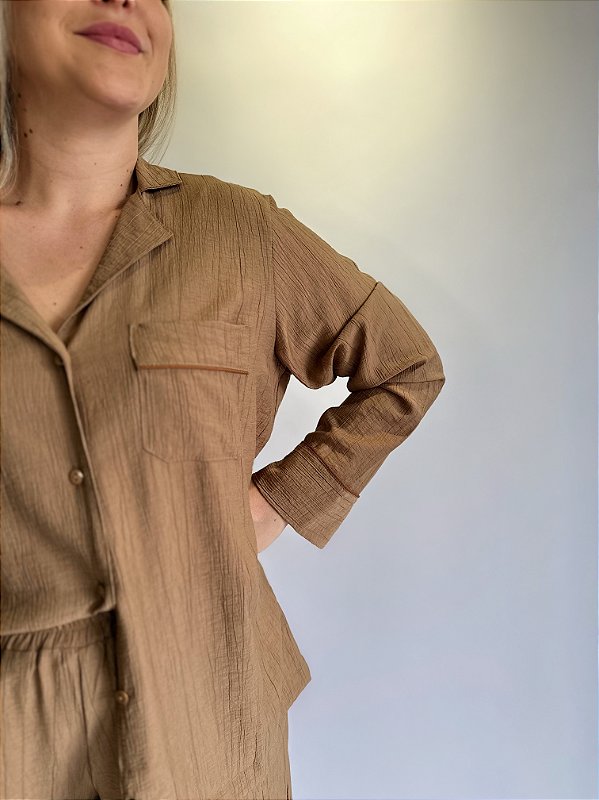 CONJUNTO DE PIJAMA FEMININO LONGO SOFIA | BEGE #SALE