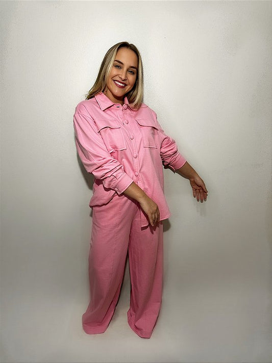 CONJUNTO DE PIJAMA FEMININO LONGO COMFY | ROSA #SALE