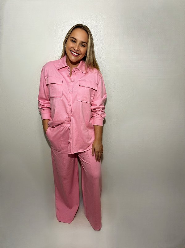 CONJUNTO DE PIJAMA FEMININO LONGO COMFY | ROSA #SALE